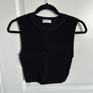 ARITZIA Babaton Sculpt Knit cropped muscle tank top in black